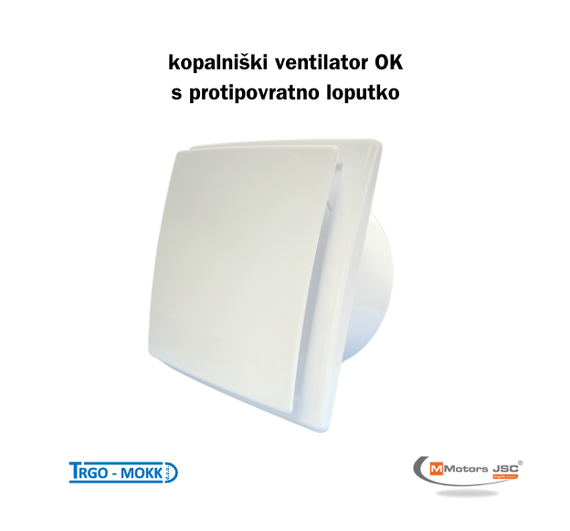 Kopalniški ventilator OK s protipovratno loputo